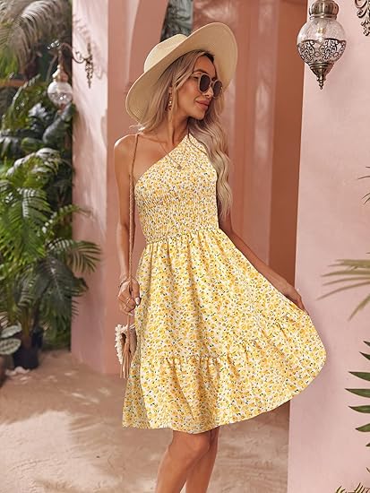 One shoulder sun dresses 2025